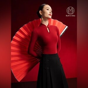 OGL MaxWarm Mandarin Collar Frog Button Brami Top Limited Edition medium